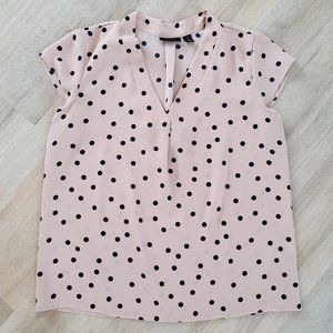 Halogen Soft Pink w/Black Dots Beautiful Blouse.